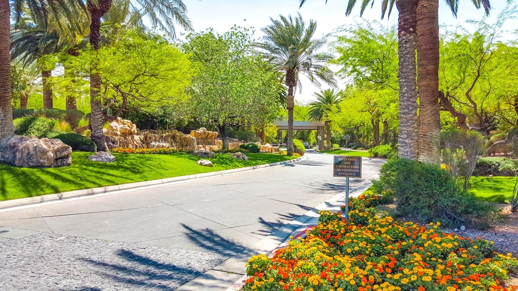 a photo of the garden and beautiful landscaping in McDonald Highlands, Las Vegas, NV